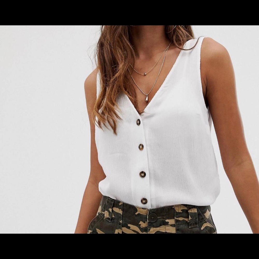 NWOT ASOS Button through Tank in Crinkle